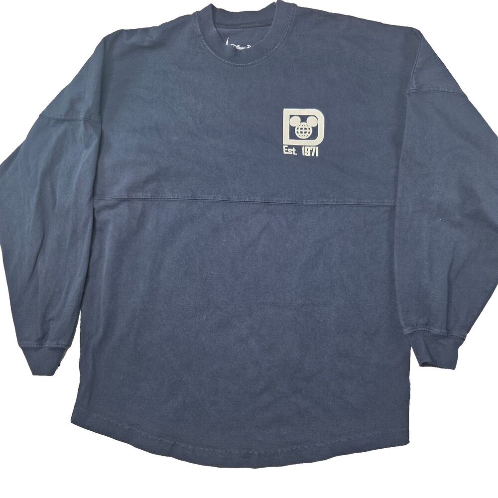 Disney Parks Spirit Jersey Walt Disney World Est 1971 Navy XS Long Sleeve